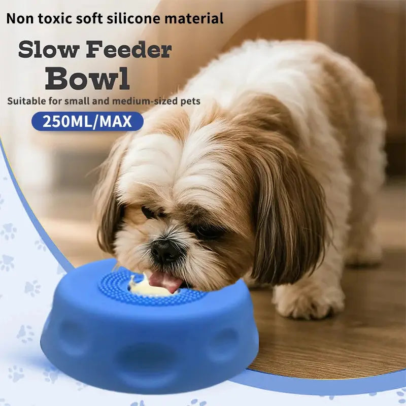 Slow Feeder Dog Lick Bowl with Entertained Ball-In Design, Anti-Slip Feeding Tray for Liquid Treats & Bone Broth, Encourages Drinking, Prevents Choking, Pet Supplies for Puppies