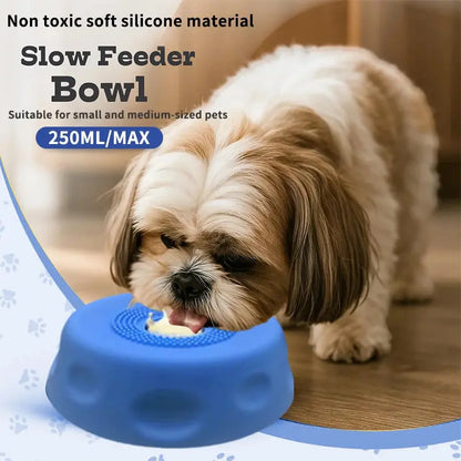 Slow Feeder Dog Lick Bowl with Entertained Ball-In Design, Anti-Slip Feeding Tray for Liquid Treats & Bone Broth, Encourages Drinking, Prevents Choking, Pet Supplies for Puppies