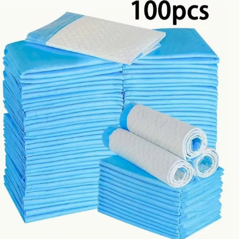 100 Count Premium Absorbent Disposable Dog Training Pads, Leak-Proof Pet Urine Pads for Puppies, Cats, and Small Animals - Ideal for Home and Cage Training