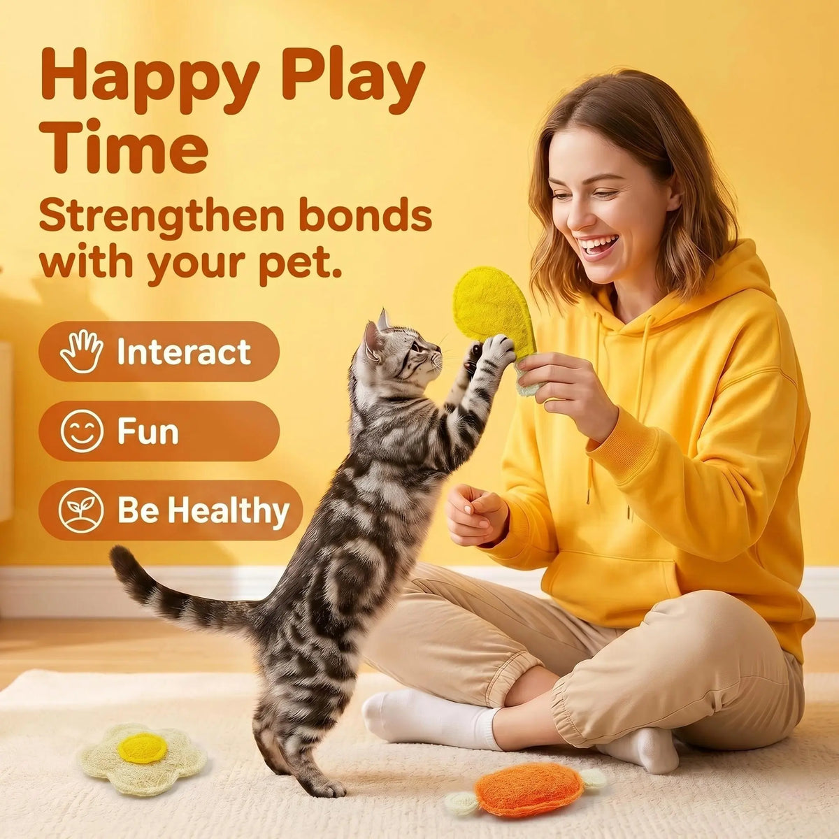 3-Pack Natural Loofah Food Shapes Pet Chew Toys (Chicken Leg, Drumstick, Egg) - Catnip & Silvervine, Antibacterial Molar Cleaning, Anxiety Relief, Chew Scratcher, Non-Toxic Biodegradable, Universal Fit for Cats & Dogs