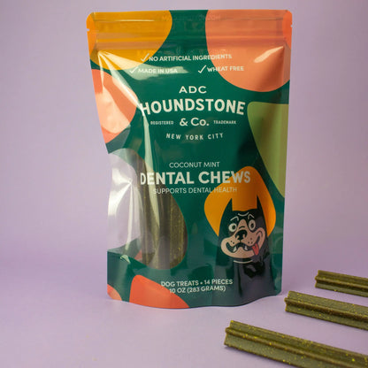 Dog Dental Chews, All-Natural, 14 Chews per Bag