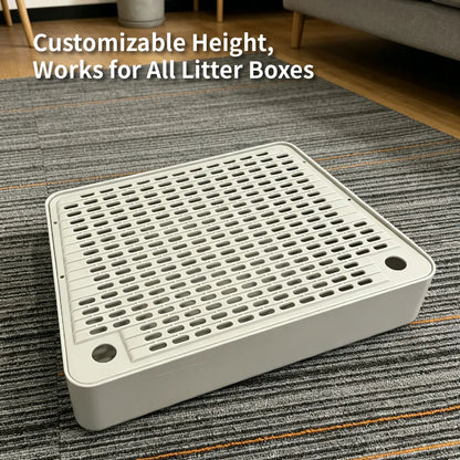 Adjustable Cat Litter Box Ramp, 3 Step Cat Litter Stair, Litter Box Step with Filter, Non Slip Cat Litter Ramp, Easy Clean Cat Litter Step, Senior Cat Litter Ramp, Small Cat Litter Stair, Litter Tracking Reduction Ramp, Light Grey Cat Litter Box Step
