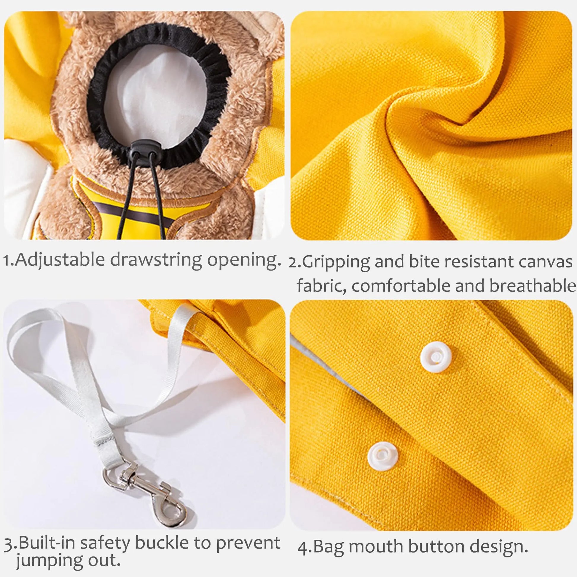 Bee-Shaped Show Head Pet Canvas Shoulder Bag, Pet Out Bag, Outcrop, Pet Out Shoulder Bag