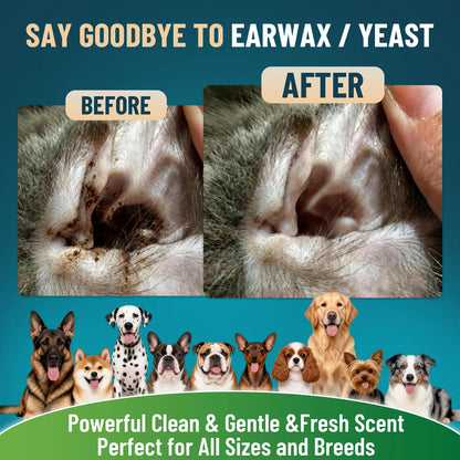 VICSOM Alcohol-Free Dog Ear Cleaner Liquid - 60Ml Ozonated Olive Oil & Botanical Blend, Easy to Apply for Wax Removal, Dirt & Debris, Routine Grooming, Freshens Ears
