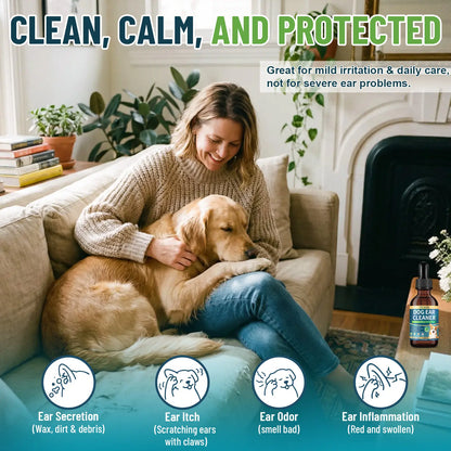 VICSOM Alcohol-Free Dog Ear Cleaner Liquid - 60Ml Ozonated Olive Oil & Botanical Blend, Easy to Apply for Wax Removal, Dirt & Debris, Routine Grooming, Freshens Ears