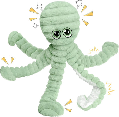 Prime Pets Dog Toys for Large Dogs, 27” Extra Large Plush Octopus Dog Toy, Crinkle Squeaky Dog Toys for Small Medium Large Dogs, Tug of War Dog Chew Toy, Yellow