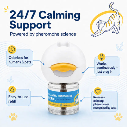 Wavetree Cat Calming Diffuser Refill Kit (4 Pack, 120-Day Supply), Odorless Liquid, Helps Reduce Meowing, Stress & Pee Spraying during Environmental Changes, 48 Ml/Bottle - Tiktokshopbacktoschool