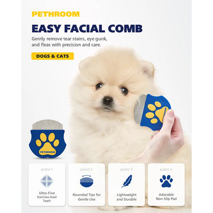 PETHROOM Easy Facial Comb for Cats and Dogs Pets Eye Comb