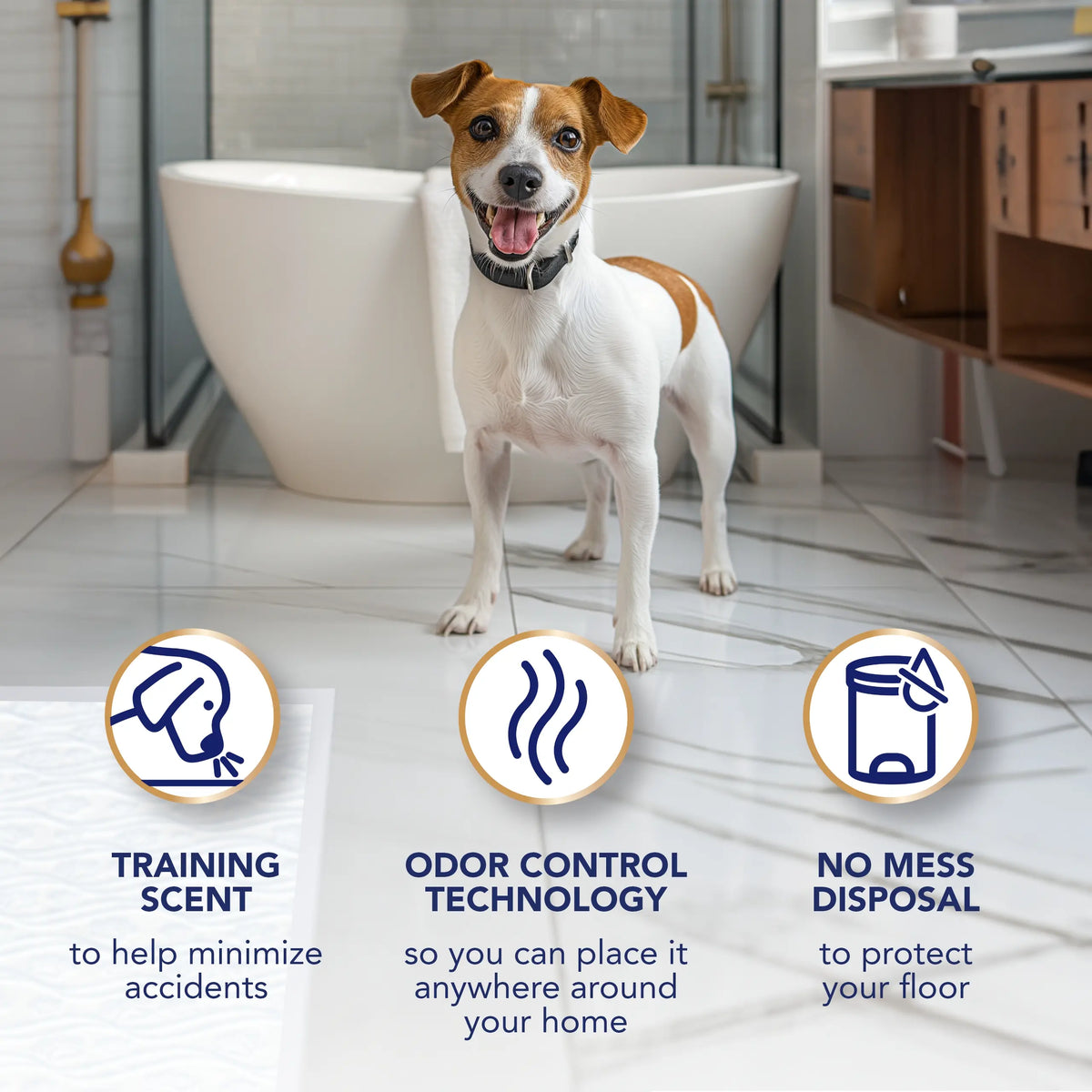 Scott Pet Guard Advanced Disposable Dog Training Leak Prevention Pads - Waterproof Absorbent, Quilted Core, 16-Hour Absorbency, Odor Control, Soft Design, Toss-After-Use for Medium/Large Dogs & Puppies, Waterproof Absorbent Pads