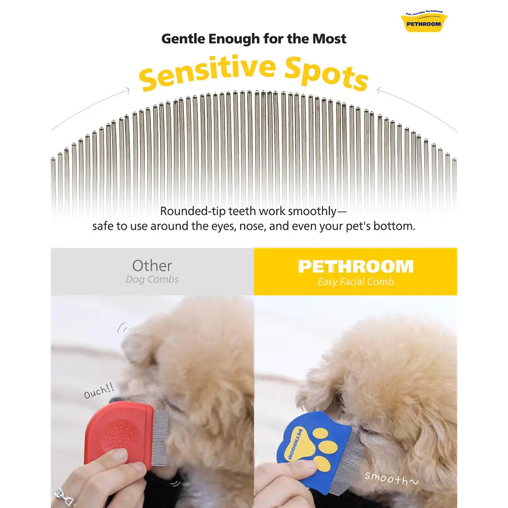PETHROOM Easy Facial Comb for Cats and Dogs Pets Eye Comb