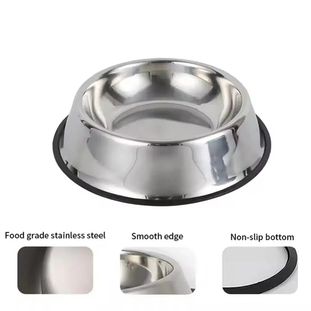 Steel Pet Dog Bowl Food Storage Container Dog Food Bowl Water Bottle Pet Bowl Feeder Dish for Small Large Dogs Cats