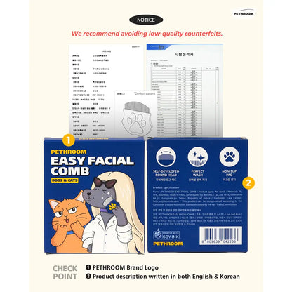 PETHROOM Easy Facial Comb for Cats and Dogs Pets Eye Comb