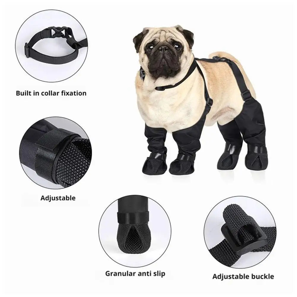 Pet Outdoor Rain Boots, Soft,Non Slip, Waterproof, Dirt Proof,Wear-Resistant Knee Pads,Adjustable Outdoor Walking Boots for Dogs