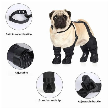 Pet Outdoor Rain Boots, Soft,Non Slip, Waterproof, Dirt Proof,Wear-Resistant Knee Pads,Adjustable Outdoor Walking Boots for Dogs