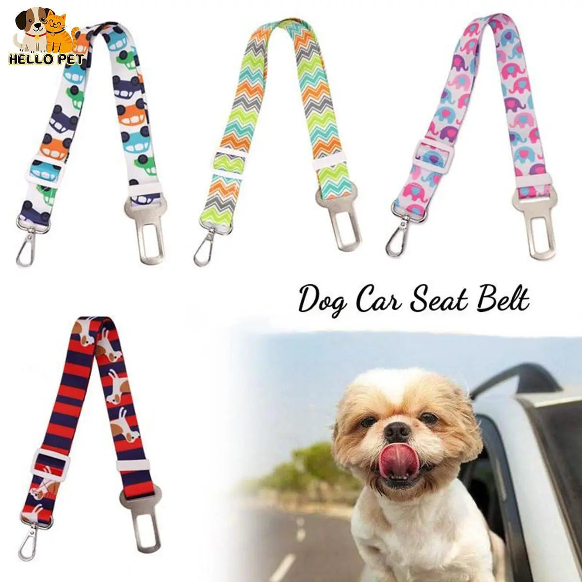 2025 New Adjustable Dog Seat Belt - 3 Piece Set, Universal Fit Pet Safety Car Harness for Small Dogs