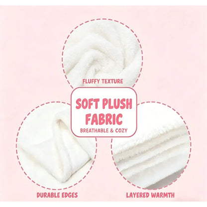 1Pc Fluffy Dog Blanket - Cute Animal Blanket with Adorable Puppy Faces, Soft Flannel Fabric 1-Piece Throw, Lightweight All-Seasons Warm Cover, Machine Washable for Small Dogs, Sofa & Bed Use