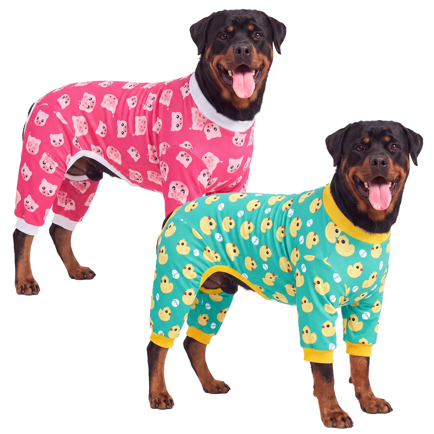 XPUDAC 2-Pieces 8XL Large Breed Dog Onesie Pajamas - 4-Way Stretch Soft Lightweight Pet Outfit, Easy-To-Wear All-Season Cartoon Playful Look for Animals, Fruit Design, Warmth & Comfort,Festive Christmas Halloween Gift,Sohochic