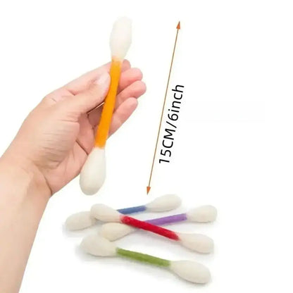 6 Pack Q-Tip Cat Toys for Indoor Cats, Soft Felt Cotton Swab Chew & Teething Sticks, Interactive Kitten Toy, Cat Enrichment, Boredom & Anxiety Relief, Dental Cleaning Toy, Bite Resistant Plush Cat Kicker, Pet Lovers Gift, Daily Cat Entertainment
