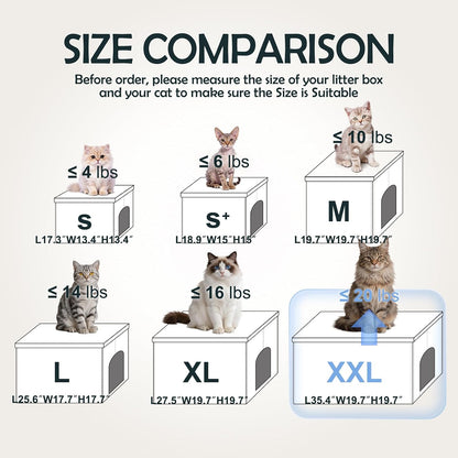 Extra Large Cat Litter Box Enclosure with Odor Control Features