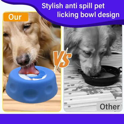 Slow Feeder Dog Lick Bowl with Entertained Ball-In Design, Anti-Slip Feeding Tray for Liquid Treats & Bone Broth, Encourages Drinking, Prevents Choking, Pet Supplies for Puppies