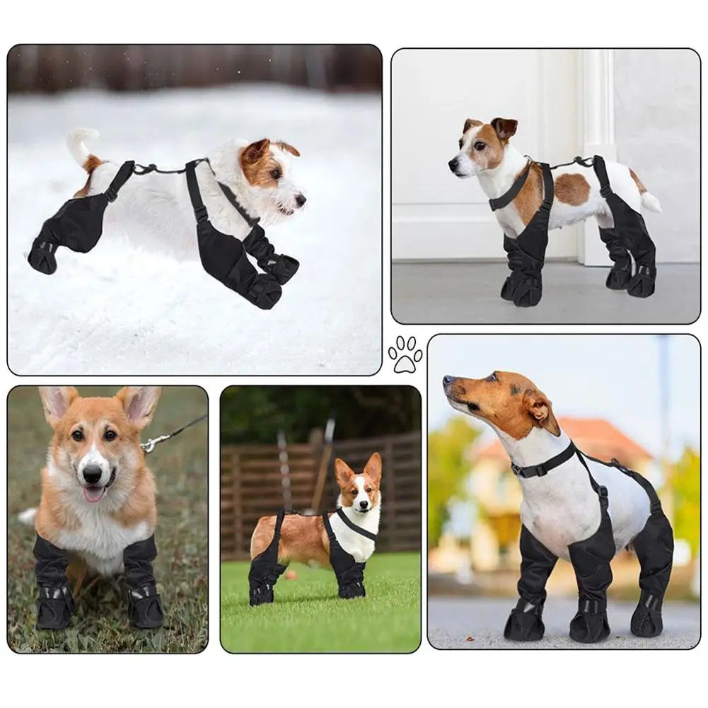 Pet Outdoor Rain Boots, Soft,Non Slip, Waterproof, Dirt Proof,Wear-Resistant Knee Pads,Adjustable Outdoor Walking Boots for Dogs