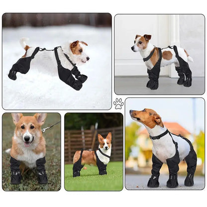 Pet Outdoor Rain Boots, Soft,Non Slip, Waterproof, Dirt Proof,Wear-Resistant Knee Pads,Adjustable Outdoor Walking Boots for Dogs